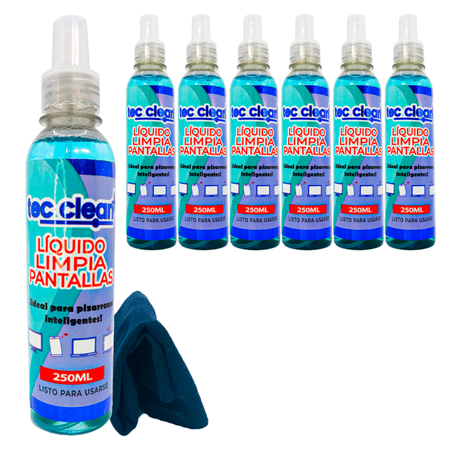Liquido para pantallas Tec Clean 250ML aroma a menta 6 piezas