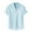 Blue, variant on Inleife Mens Shirts Plus Size Fashion Men Casual Short Sleeve V-Neck Solid Button Shirt Tops