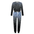 thumbnail image 4 of yardsong Women’S Lounge Set 2 Piece Sweatsuit Outfit Fall Long Sleeve Sequin Print Long Sleeve and Sweatpants Tracksuit Travel Workout Jogger Sets, 4 of 5