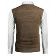 thumbnail image 3 of COOFANDY Men's Sleeveless Sweater Vest Lightweight V-Neck Cotton Vest Pullover Brown XXL, 3 of 4