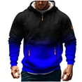thumbnail image 3 of DPTALR George Men's Long Sleeve Casual Fashion Gradient Zipper Pullover Hoodies,Sweatshirts with Pocket,Blue,Big and Tall Men XXXL, 3 of 5