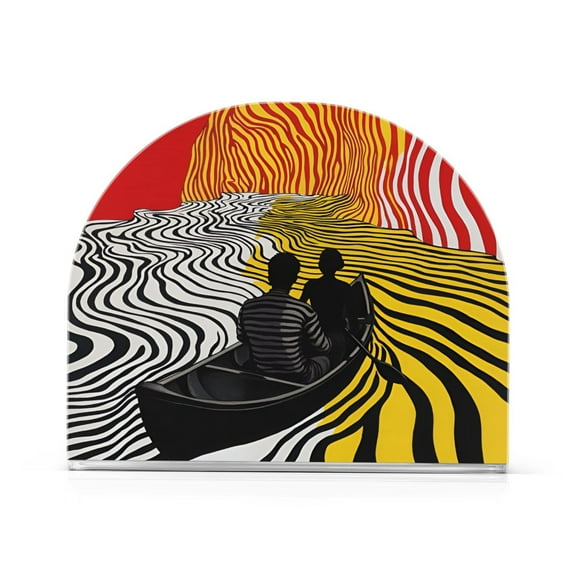 Yayeee Napkin Holder for Table Kitchen Paper Tissue Organization, Abstract Boat