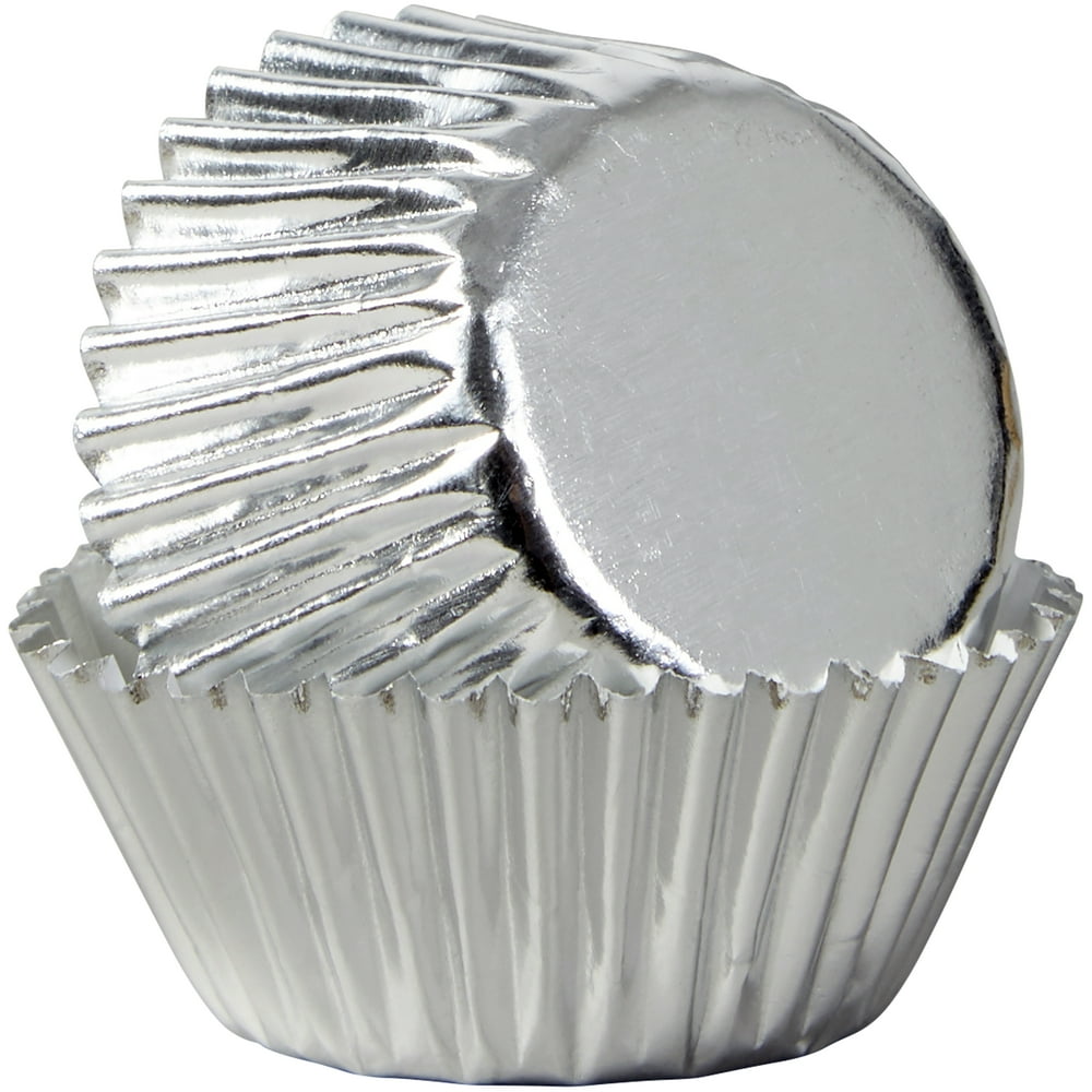 mini cupcake liners silver