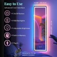 thumbnail image 3 of LUXFURNI LED Mirror Full Length with Lights, Full Body Mirror RGB LED Lights Dimmable, Wall Mounted, Bedroom, 42.32"x14" Inch, 3 of 9