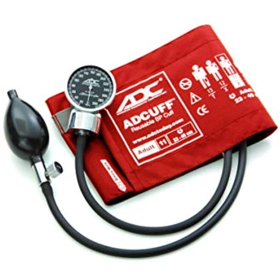 ADC Diagnostix 700 Premium Professional Pocket Aneroid Sphygmomanometer with Adcuff Nylon Blood Pressure Cuff, Adult, Orange