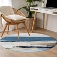 thumbnail image 4 of Round Rugs 3.3Ft, Blue Beige Black Round Area Rug Washable Indoor Throw Carpet, Modern Oil Painting Art Soft Non Slip Circle Rug for Laundry Room Patio Home Decor Aesthetic, 4 of 8