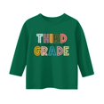 thumbnail image 3 of UACY Kids Third Grade Colorful Letter T Shirt Boys Girls 3 4 Sleeve Crew Neck Casual Back to School Tee (Green, 10-11Years), 3 of 3