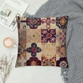 thumbnail image 2 of Leisuo  Vintage Throw Pillow Cushion Cover, Antique Traditional Ceramic Tiles Ornamental Moroccan Image Print, Decorative Square Accent Pillow Case,Dried Rose Ivory White, 2 of 5