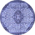 thumbnail image 1 of Ahgly Company Indoor Round Medallion Blue Traditional Area Rugs, 4' Round, 1 of 4