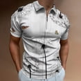 thumbnail image 2 of Dandelion Butterfly Men Zipper T-shirt Summer Casual Short Sleeve T-shirt Top, 2 of 7