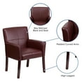 thumbnail image 2 of Burgundy Leather Executive Side Reception Chair with Mahogany Legs, 2 of 9