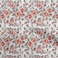 thumbnail image 1 of oneOone Silk Tabby Red Fabric Floral Dress Material Fabric Print Fabric By The Yard 42 Inch Wide, 1 of 5