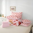 thumbnail image 6 of Manfei Kawaii Santa Claus Twin Bedding Sets 7-Piece for Kids, Pink Groovy Flower Floral Bedding Comforter Set, Merry Christmas Reversible Sheet Sets, Luxury Bedroom Decor, 6 of 8