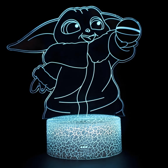 Yoda Night Light,16 Color Night Light,3D LED Lamp with Smart Remote Control,Boy Gifts for Room Decoration,Christmas Holiday Gifts