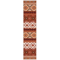 SAFAVIEH Veranda Dogon Geometric Indoor/Outdoor Runner Rug, Red/Beige, 2'3" x 6'
