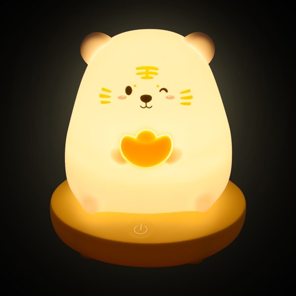 Pour Enfants Veilleuse Luminosité Réglable Mignonne Tiger Chambre 3 Modes Antidérapante