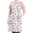 thumbnail image 5 of White Cow Heart Pattern Apron-Garden Aprons for Women with Pockets-Cotton Linen Waterproof Kitchen Cooking Gardening Aprons Adjustable for Kitchen,Cooking,BBQ and Salon 33x27 Inch, 5 of 7