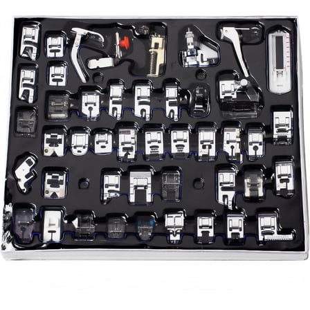Sewing Machine Presser Feet Set 42 Pcs for Brother, Babylock, Singer, Janome, Elna, Toyota, New Home, Simplicity, Necchi, Kenmore, and Most of Low Shank Sewing Machines