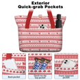 thumbnail image 2 of Tote Bag for Women - Red Christmas Pattern Shoulder Bag - Large Utility Work Duffle Bag with Zipper Handbag for Travel, Work, Sprots, 2 of 5