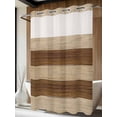 thumbnail image 4 of Brown Wood Grain No Hook Shower Curtain Waterproof, Bathroom Curtains with Snap in Liners and See Through Top Window, Ombre Rustic Retro Wooden Plank Hotel Style Bathtub Curtains Shower 72"Wx96"L, 4 of 8