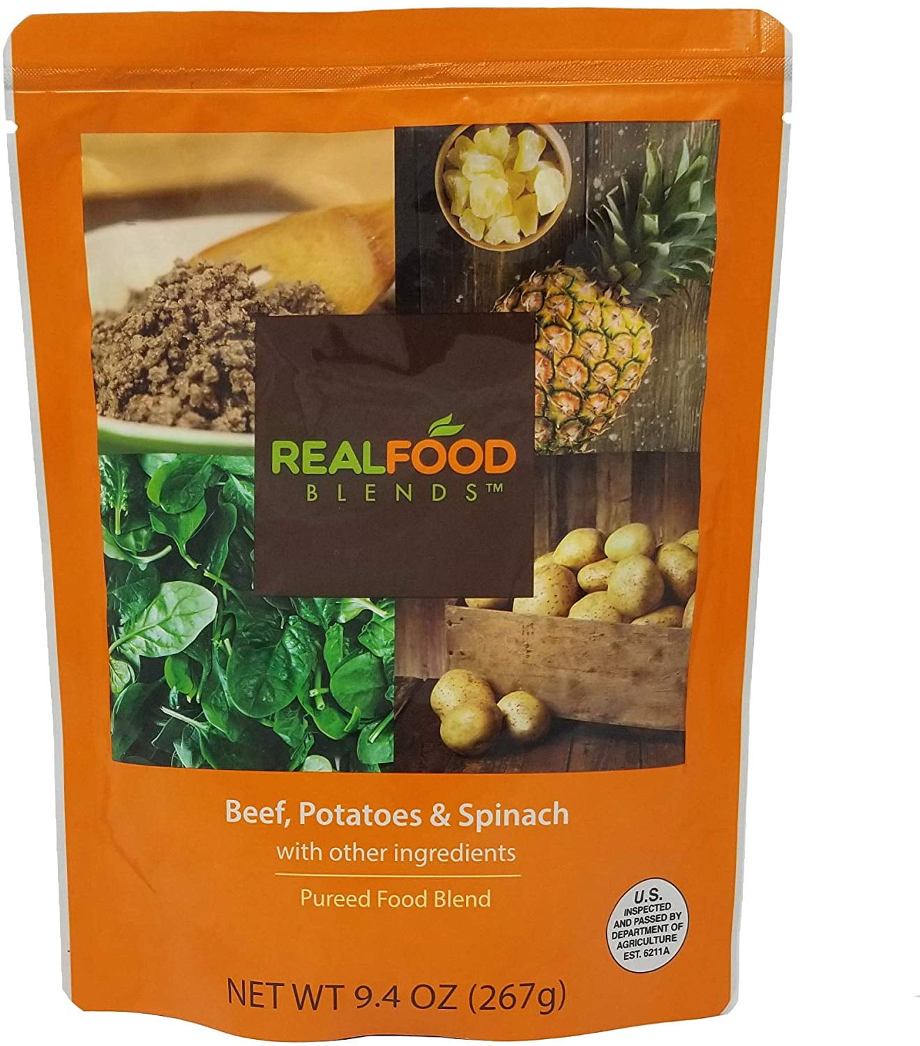 Real Food Blends Pureed Blended Meal (Pack of 12) (Beef, Potatoes