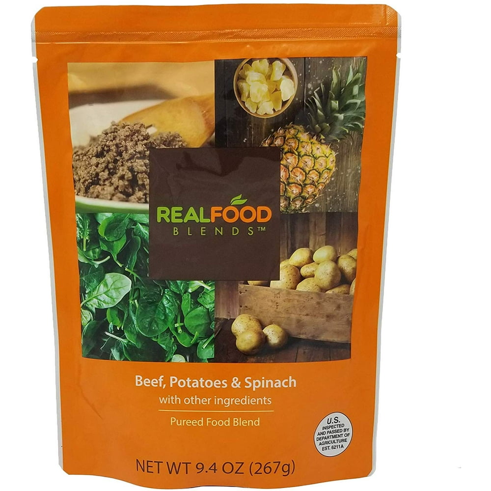 Real Food Blends Pureed Blended Meal (Pack of 12) (Beef, Potatoes