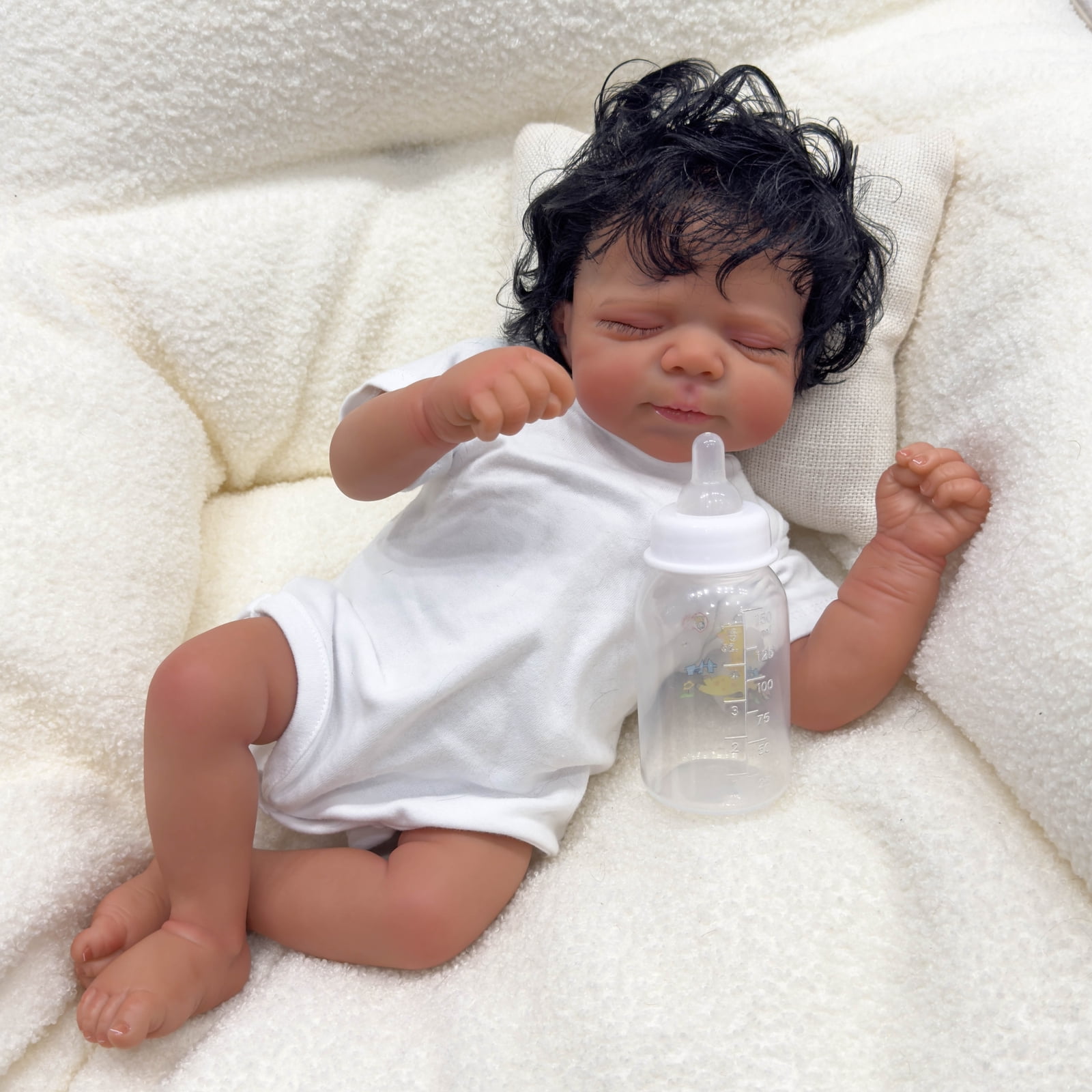 Lifelike Reborn Baby Dolls Black - 18" African American Realistic Newborn Boy Doll Cloth Body Christmas Birthday Gift for Kids Age 3+