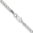 thumbnail image 3 of Auriga Fine Jewelry 14K White Gold 2.5 mm Semi-Solid Curb Chain Necklace for Women 22", 3 of 5