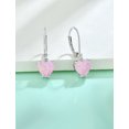 thumbnail image 6 of VESITIM Pink Opal Dangle Drop Earrings Women Solitaire Heart Shaped Leverback Earrings 925 Sterling Silver Jewelry Gifts, 6 of 7