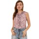 thumbnail image 1 of Blusa floral sin Mangas de Gasa con Cuello Redondo y volantes Allegra K Rosa XS, 1 of 6