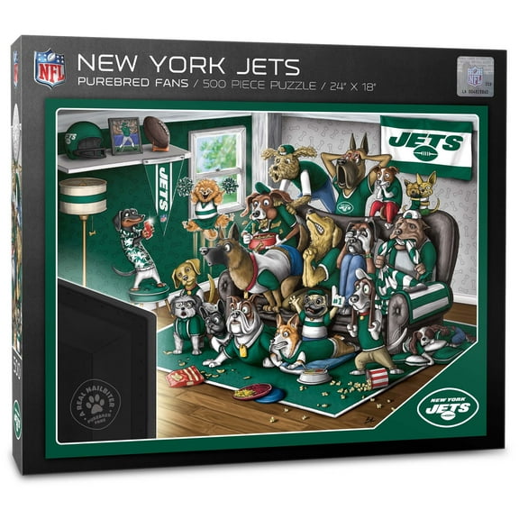 New York Jets Purebred Fans 18'' x 24'' A Real Nailbiter 500-Piece Puzzle