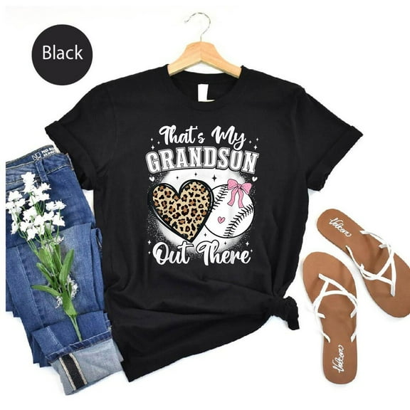 Baseball Grandma Shirt: Leopard Heart Nana Tee - Game Day TSHIRT All Size S-5XL