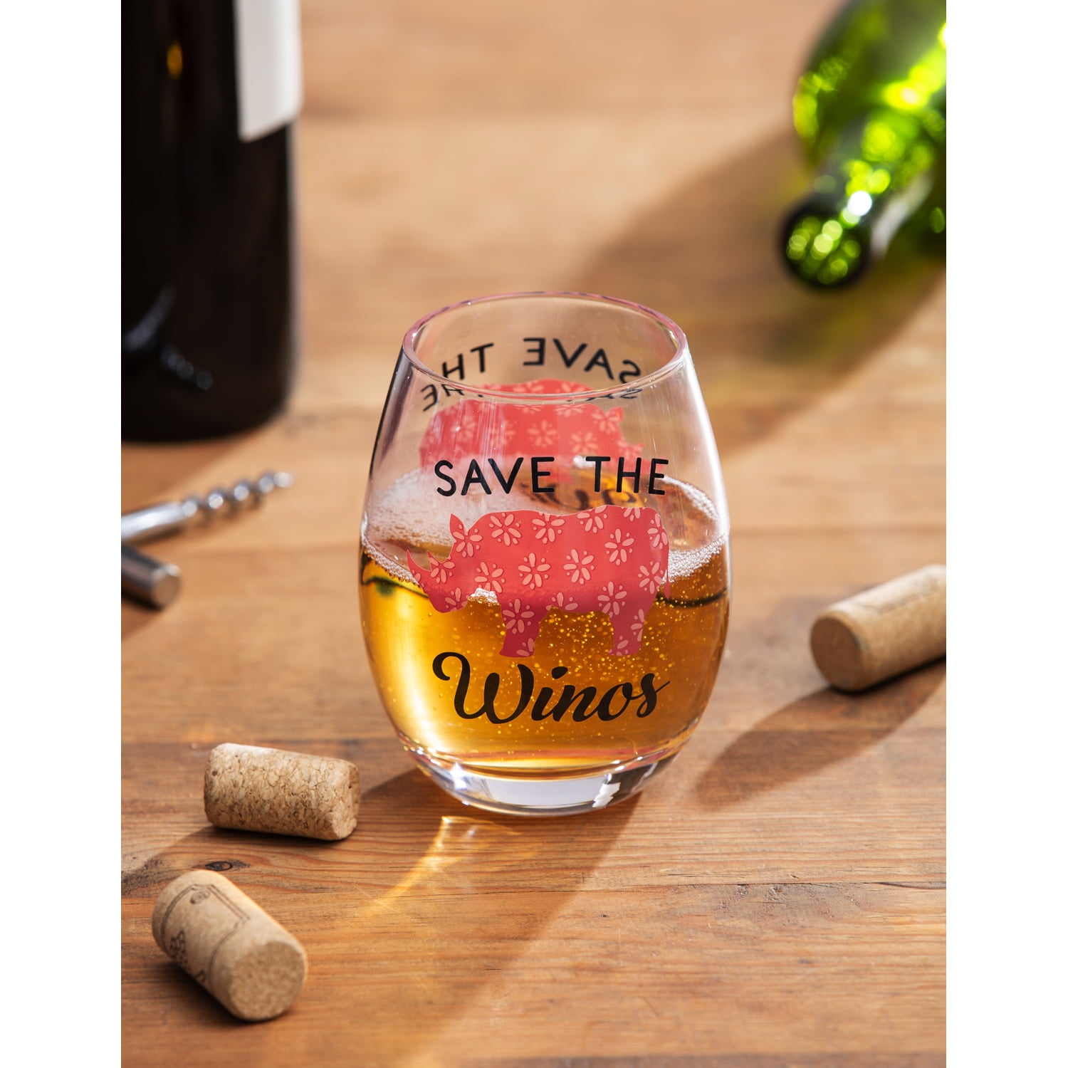 Lushy Wino – WINOS Women In Need Of Sanity Cute, Novelty, Etched Stemless  18-Ounce Wine Glass with Funny Sayings in Gift Box