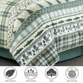 thumbnail image 3 of 7-Piece California King Northwest Cabin Lodge Comforter Set - Multicolor Pine Tree Fish Deer Printed Microfiber Lightweight Soft Bedding for Year-round Use, Easy Care, 3 of 5