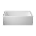 thumbnail image 4 of Vanity Art Acrylic Alcove Bathtub with 3 Side Tiling Flange, 60 x 30 inches Plain Bottom Surface 118-Degree Backrest Shower Tub, Reinforced Fiberglass Right Drain Soaking Tub, 4 of 8