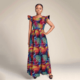 thumbnail image 3 of Bintarealwax African Women's Slim Fitting Sexy Long Dress with African Print Suitable for Daily Gatherings WY2410, 3 of 5