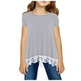Big Girls Tshirt N Kids Child Short Sleeve Lace Trendy Fans Gift Tops