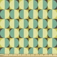 thumbnail image 1 of Geometric Fabric by the Yard, Dichromatic Circles and Squares Composition, Decorative Upholstery Fabric for Sofas and Home Accents, Cream Seafoam by Ambesonne, 1 of 5