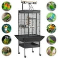 thumbnail image 4 of Danolapsi 61-inch Playtop Wrought Iron Large Parrot Bird Cages with Rolling Stand for Cockatiels Amazon Parrot Quaker Conure Parakeet Lovebird Finch Canary Small Medium Parrot Cage Birdcage, 4 of 9
