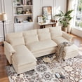 thumbnail image 3 of Pingliang Home Oversized U Shaped Couch,4 Seat Sectional Sofa with 4 Pillows,Upholstered Symmetrical Cloud Couch with Double Chaise,Wrap Around Sofa Modular sofa for Living Room Apartment Office, 3 of 8
