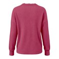 thumbnail image 6 of Uaswgudfs Women's Sweater Loose Fit Long Sleeve V Neck Scalloped Lace Trim Ribbed Knit Casual Pullover Top for Autumn Winter, 6 of 6