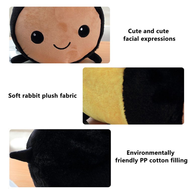 JUNTEX 20cm Cartoon Plush Bee Toy Stuffed Doll Party Supply Office Anxiety  Fidget Toy