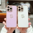 thumbnail image 3 of Fashion Rose Flowers Side Pattern Soft Phone Case Compatible with iPhone Case (Pink,iPhone 14), 3 of 7