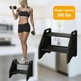 thumbnail image 2 of Wooden Step Stool - Two-Step 300 lbs Capacity With Safety Non-Slip Pads and Handles, Bamboo for Bathroom, Kitchen, Dual Height for Adults (Black), 2 of 5