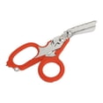 thumbnail image 3 of Tijeras de emergencia de acero inoxidable plegables, multifuncionales, alicates para acampar al aire libre, herramienta de rescate, color naranja, 3 of 14