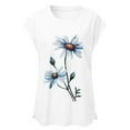 thumbnail image 4 of Pompotops Mode T-Shirts Amples à Imprimé pour Femmes Col Rond Manches Courtes Décontractées, 4 of 5