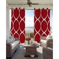 thumbnail image 4 of Red Abstract Blackout Curtains 84 Inches Long for Bedroom, Modern White Geometric Twisted Art Thermal Insulated Room Darkening Black Out Window Curtain Panels Grommet Drapes for Living Room, 4 of 8