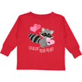 thumbnail image 3 of Inktastic Stealin' Your Heart Cute Raccoon Boys or Girls Long Sleeve Toddler T-Shirt, 3 of 5