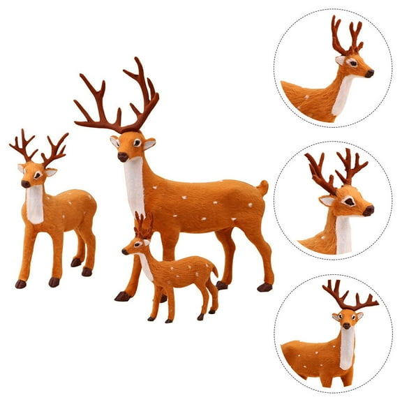 IFANLANDOR Plush Deer Decorations Simulation Deer Toys 3Pcs