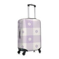 thumbnail image 6 of Cauagu Floral Purple Buffalo Plaid Print Travel Luggage Cover,Travel Dust-proof Suitcase Cover Softside Suitcase Protector for 18-32inch,Not Included Suitcase, 6 of 8